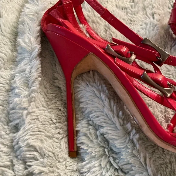 Manolo Blahnik RED Strappy Heels - Picture 15 of 16